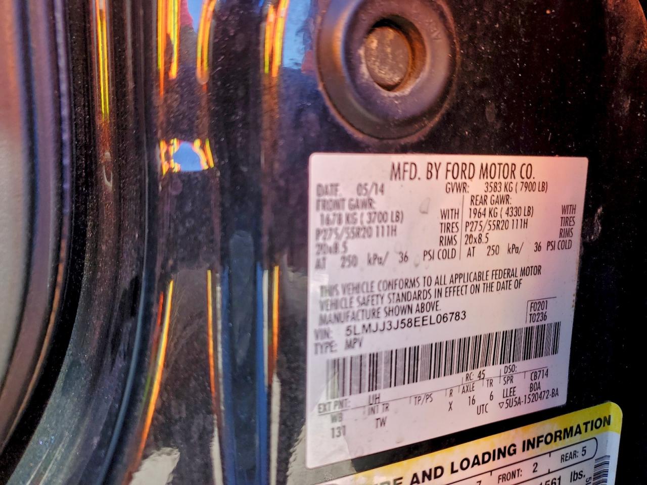 2014 Lincoln Navigator L VIN: 5LMJJ3J58EEL06783 Lot: 94587635