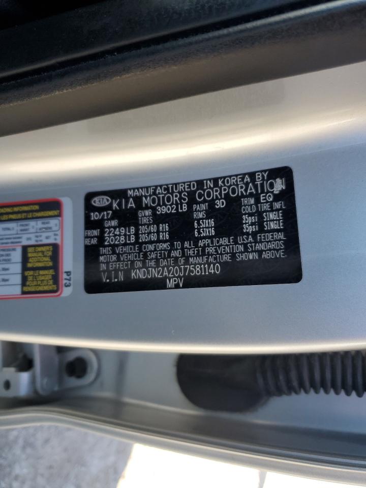 2018 Kia Soul VIN: KNDJN2A20J7581140 Lot: 91807985