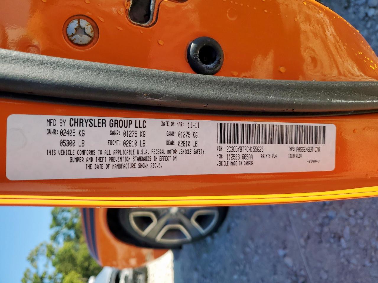 2012 Dodge Challenger R/T VIN: 2C3CDYBT7CH155625 Lot: 90644975