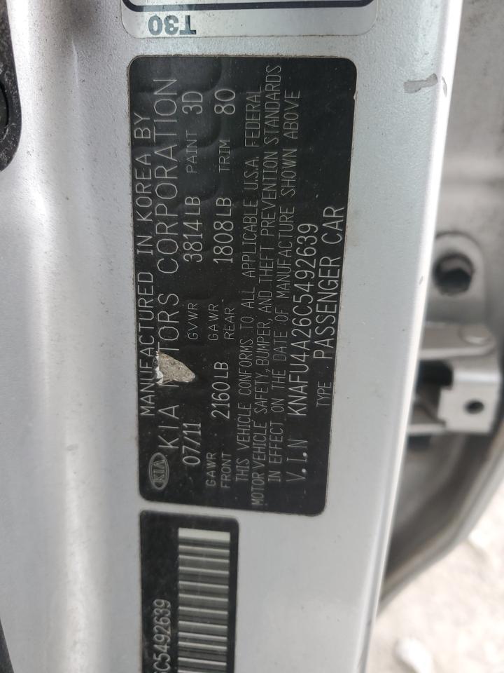 2012 Kia Forte Ex VIN: KNAFU4A26C5492639 Lot: 93429765