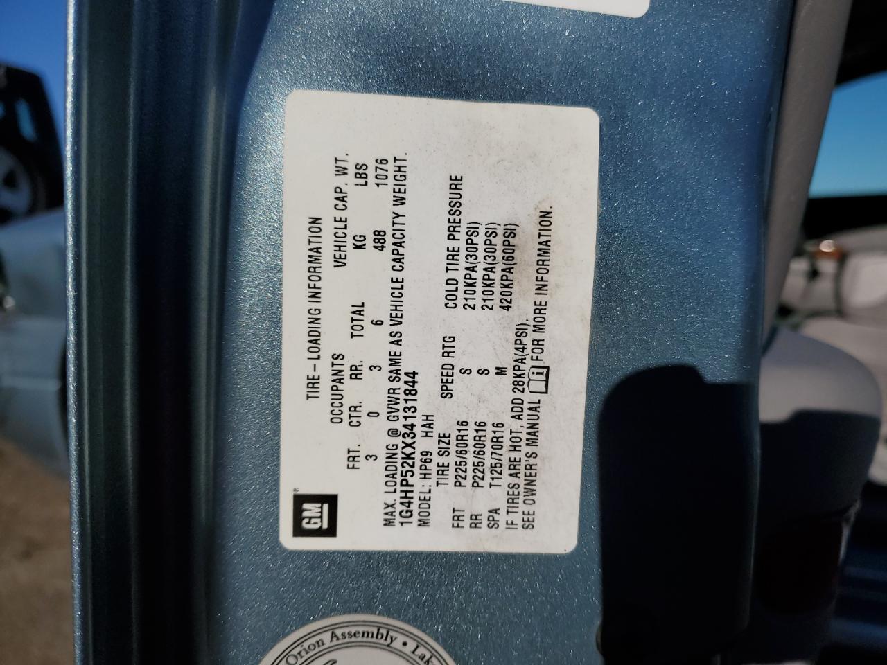 2003 Buick Lesabre Custom VIN: 1G4HP52KX34131844 Lot: 93195515