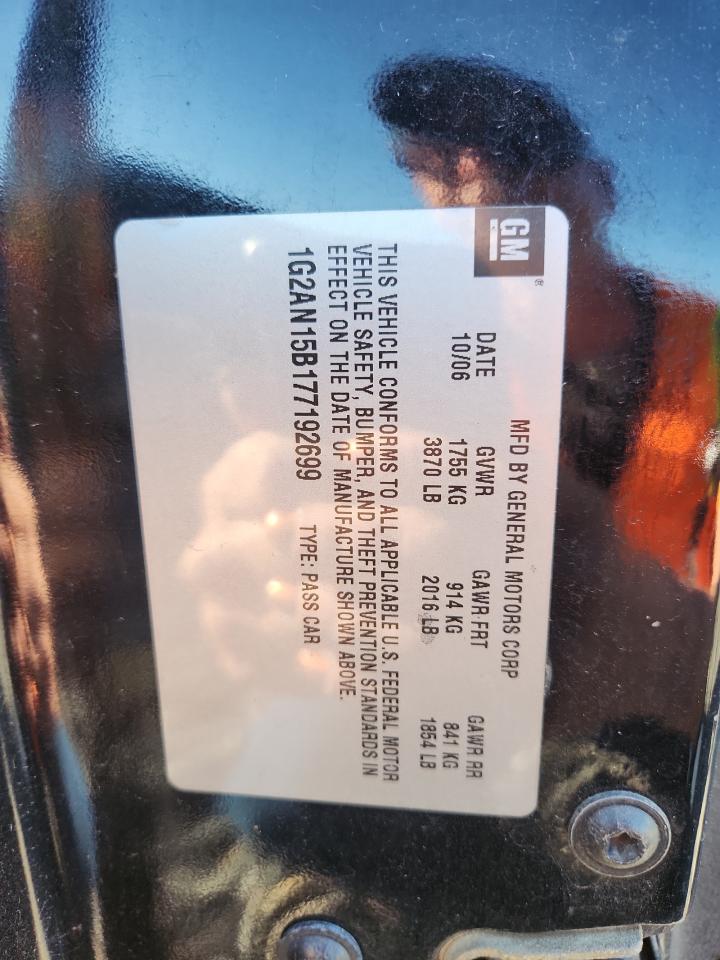 2007 Pontiac G5 Gt VIN: 1G2AN15B177192699 Lot: 91642525