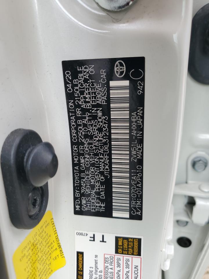 2020 Toyota Prius L VIN: JTDKARFUXL3123473 Lot: 91488675