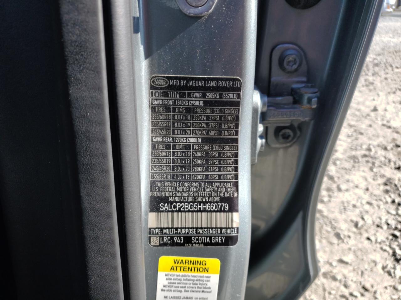 2017 Land Rover Discovery Sport Se VIN: SALCP2BG5HH660779 Lot: 92064245