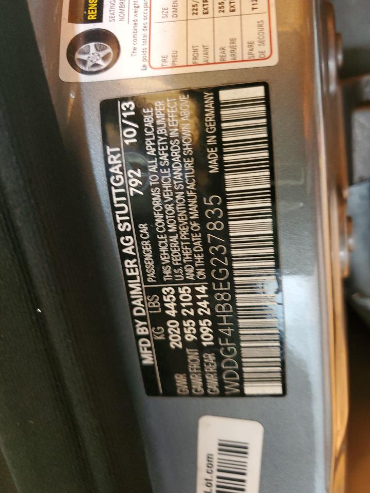 2014 Mercedes-Benz C 250 VIN: WDDGF4HB8EG237835 Lot: 92230165