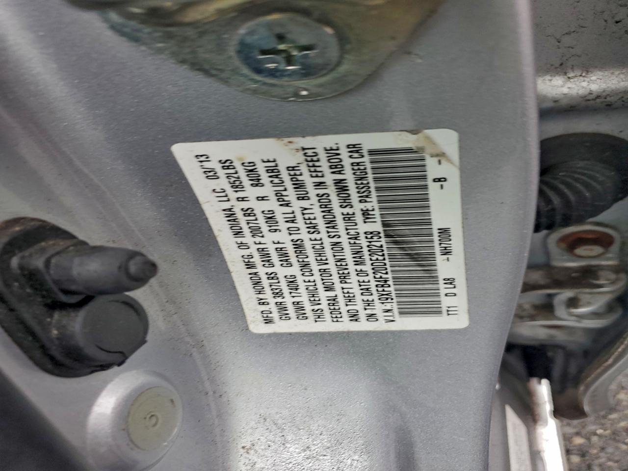 2013 Honda Civic Hybrid VIN: 19XFB4F20DE202158 Lot: 94433835