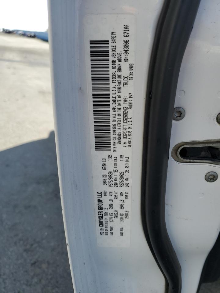 2012 Dodge Ram 1500 St VIN: 1C6RD7FT1CS269243 Lot: 90758415