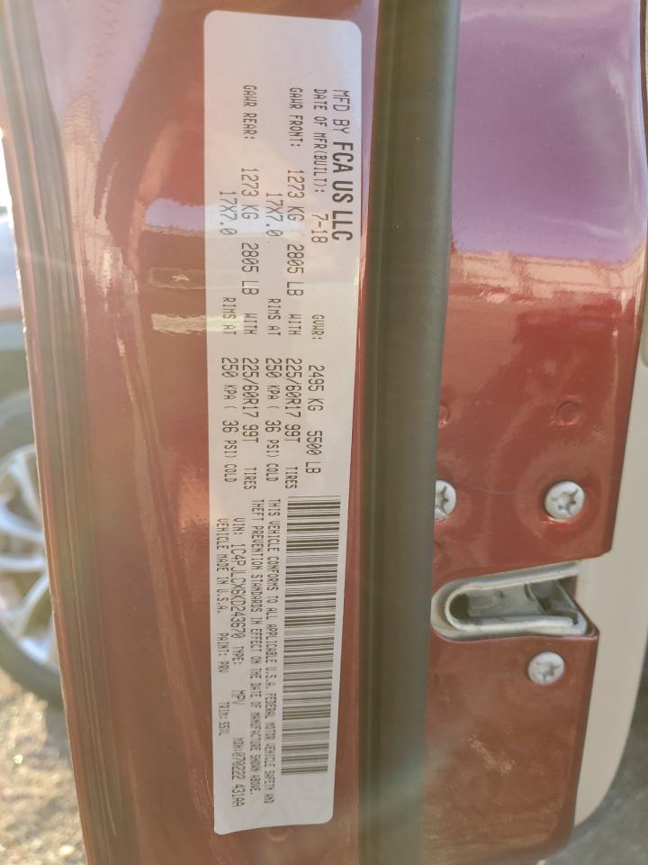 2019 Jeep Cherokee Latitude VIN: 1C4PJLCX6KD243670 Lot: 91562705