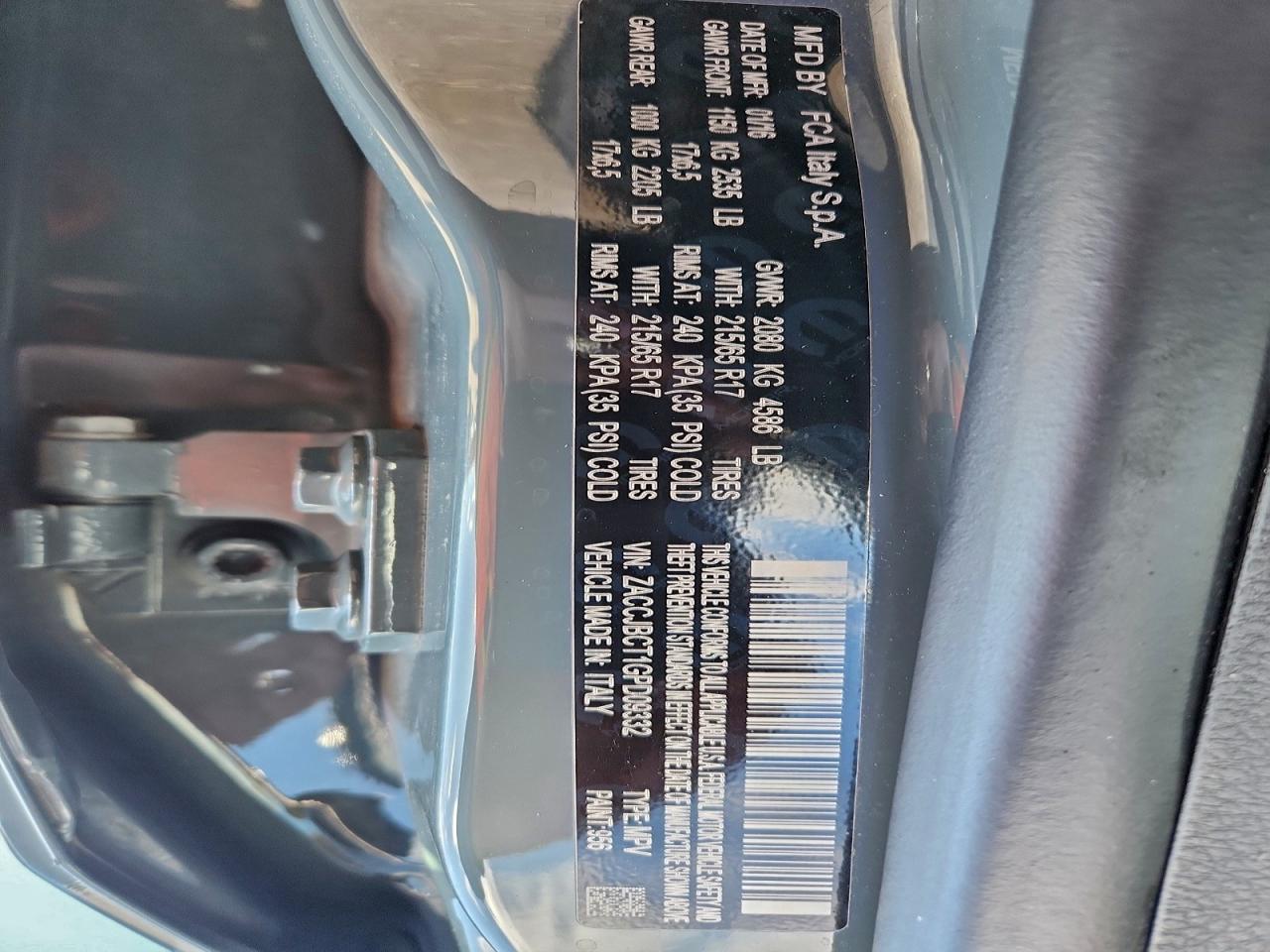 2016 Jeep Renegade Trailhawk VIN: ZACCJBCT1GPD09332 Lot: 94372505