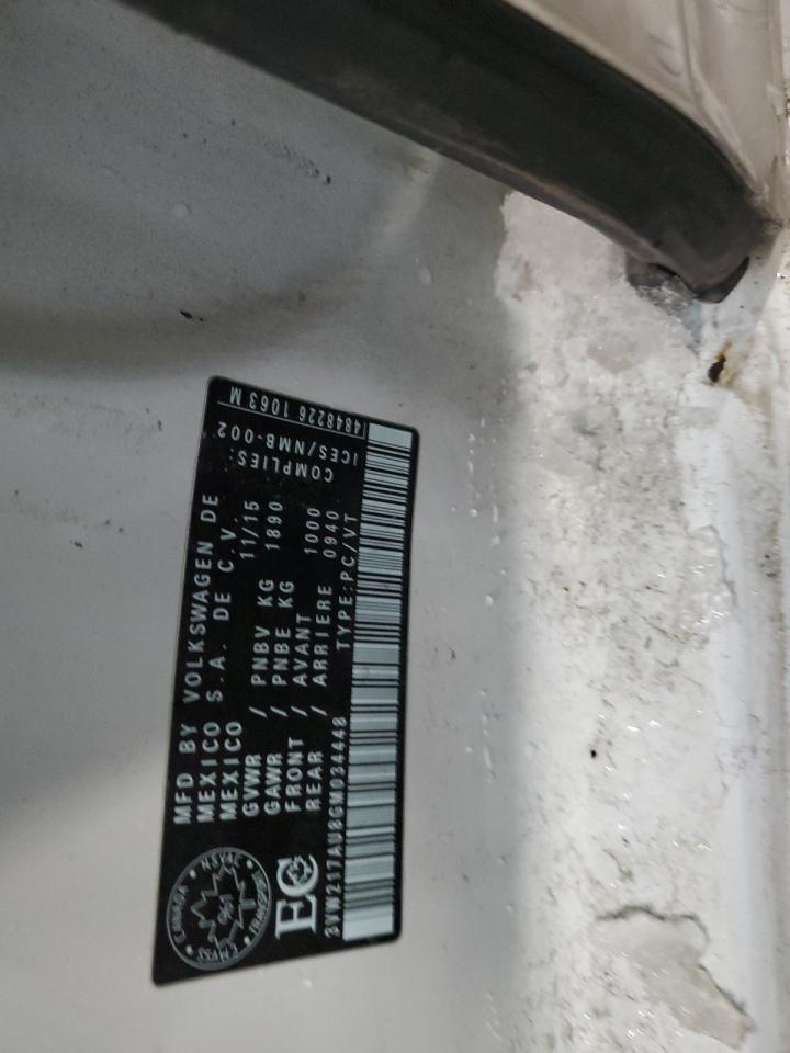 2016 Volkswagen Golf S/Se VIN: 3VW217AU8GM034448 Lot: 92264935