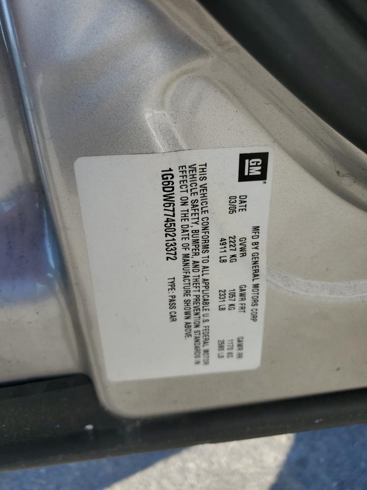 2005 Cadillac Sts VIN: 1G6DW677450213372 Lot: 92756385