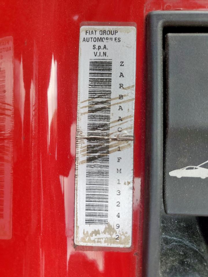 2015 Alfa Romeo 4C Launch Edition VIN: ZARBAAC41FM132492 Lot: 92379745