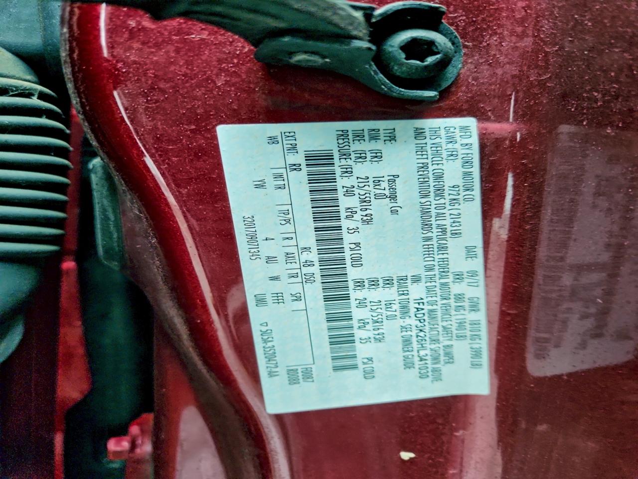 2017 Ford Focus Se VIN: 1FADP3K26HL341030 Lot: 94403175