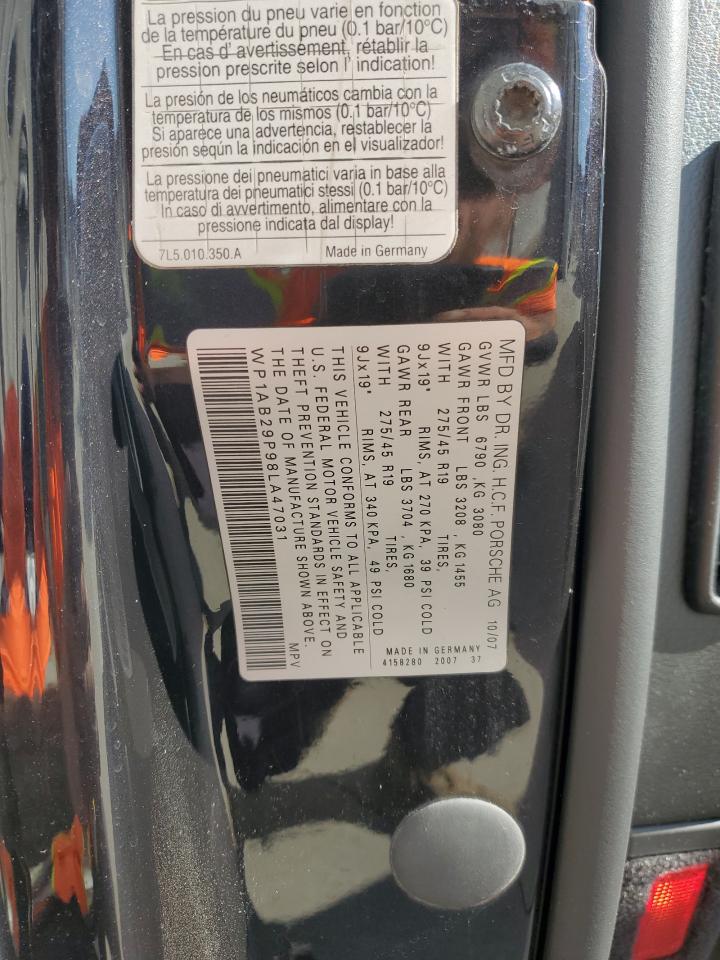 2008 Porsche Cayenne S VIN: WP1AB29P98LA47031 Lot: 92671035