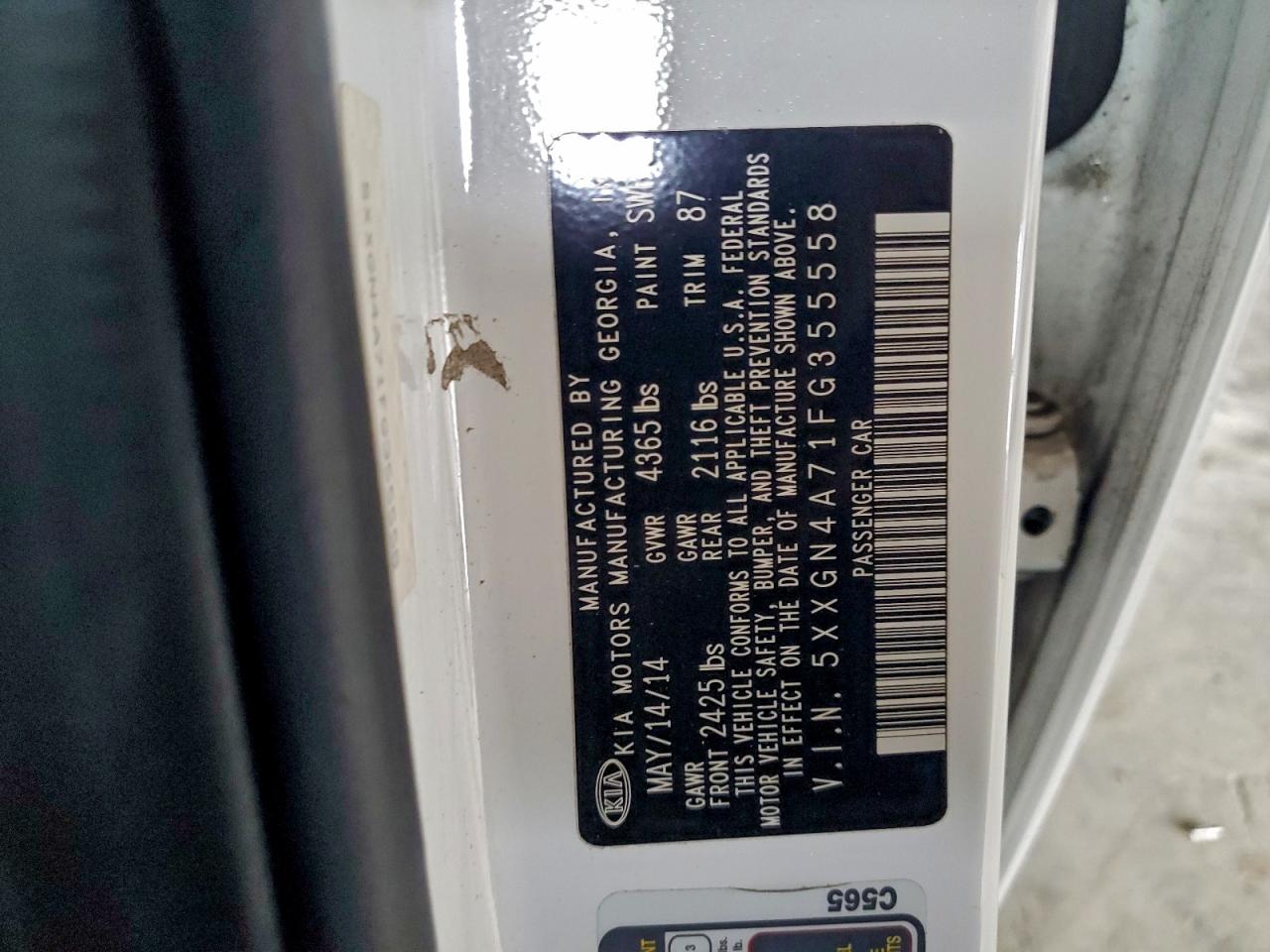 2015 Kia Optima Ex VIN: 5XXGN4A71FG355558 Lot: 94175305