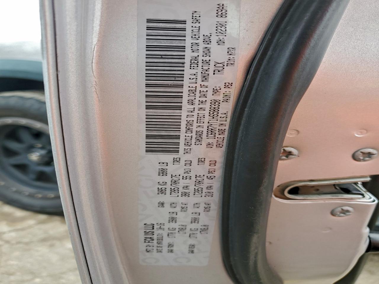 2017 Ram 1500 Rebel VIN: 1C6RR7YT1HS588390 Lot: 93840325