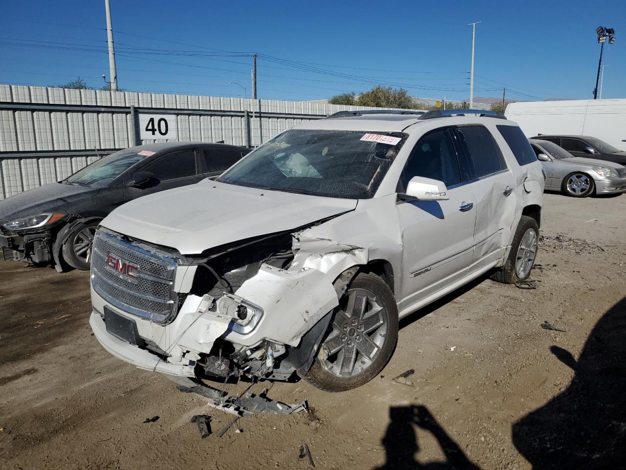 2016 GMC Acadia Denali white suv gasoline 1GKKRTKDXGJ141196 photo #1