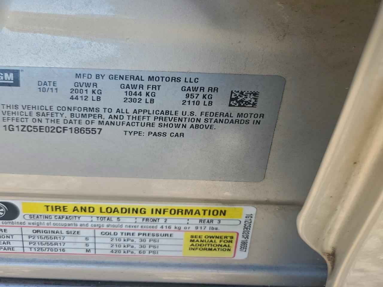 2012 Chevrolet Malibu 1Lt VIN: 1G1ZC5E02CF186557 Lot: 94630815