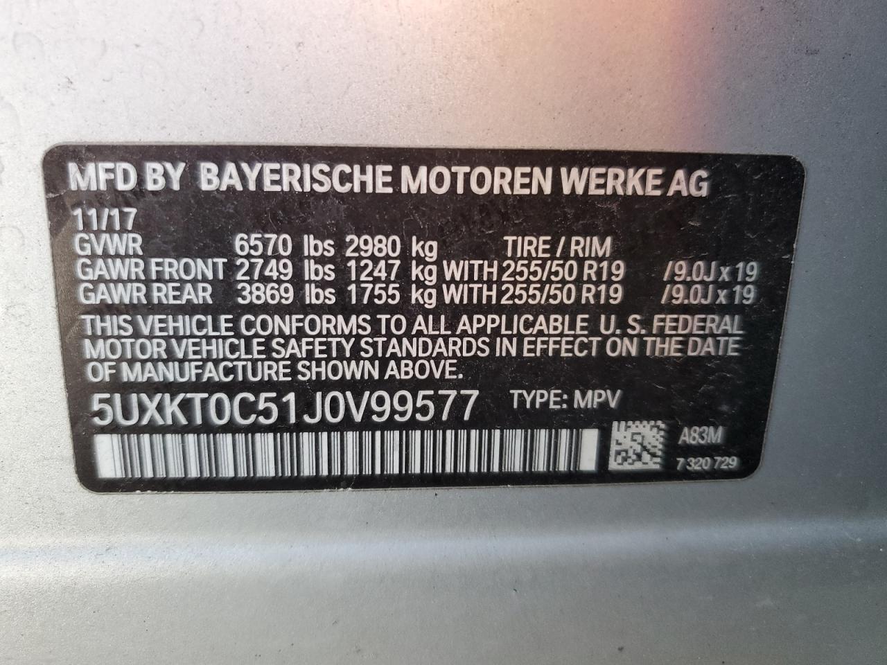 2018 BMW X5 Xdr40E VIN: 5UXKT0C51J0V99577 Lot: 91637935