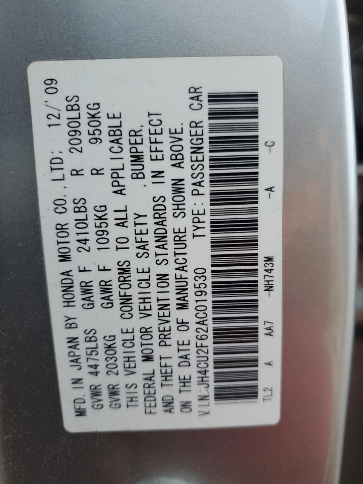 2010 Acura Tsx VIN: JH4CU2F62AC019530 Lot: 92250525