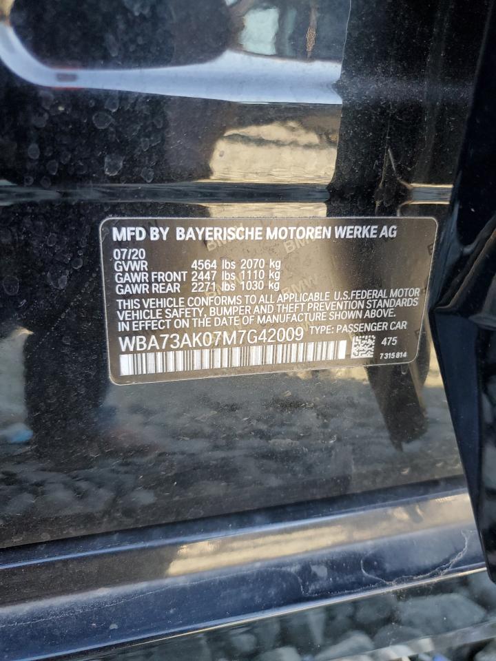 2021 BMW 228Xi VIN: WBA73AK07M7G42009 Lot: 93048185