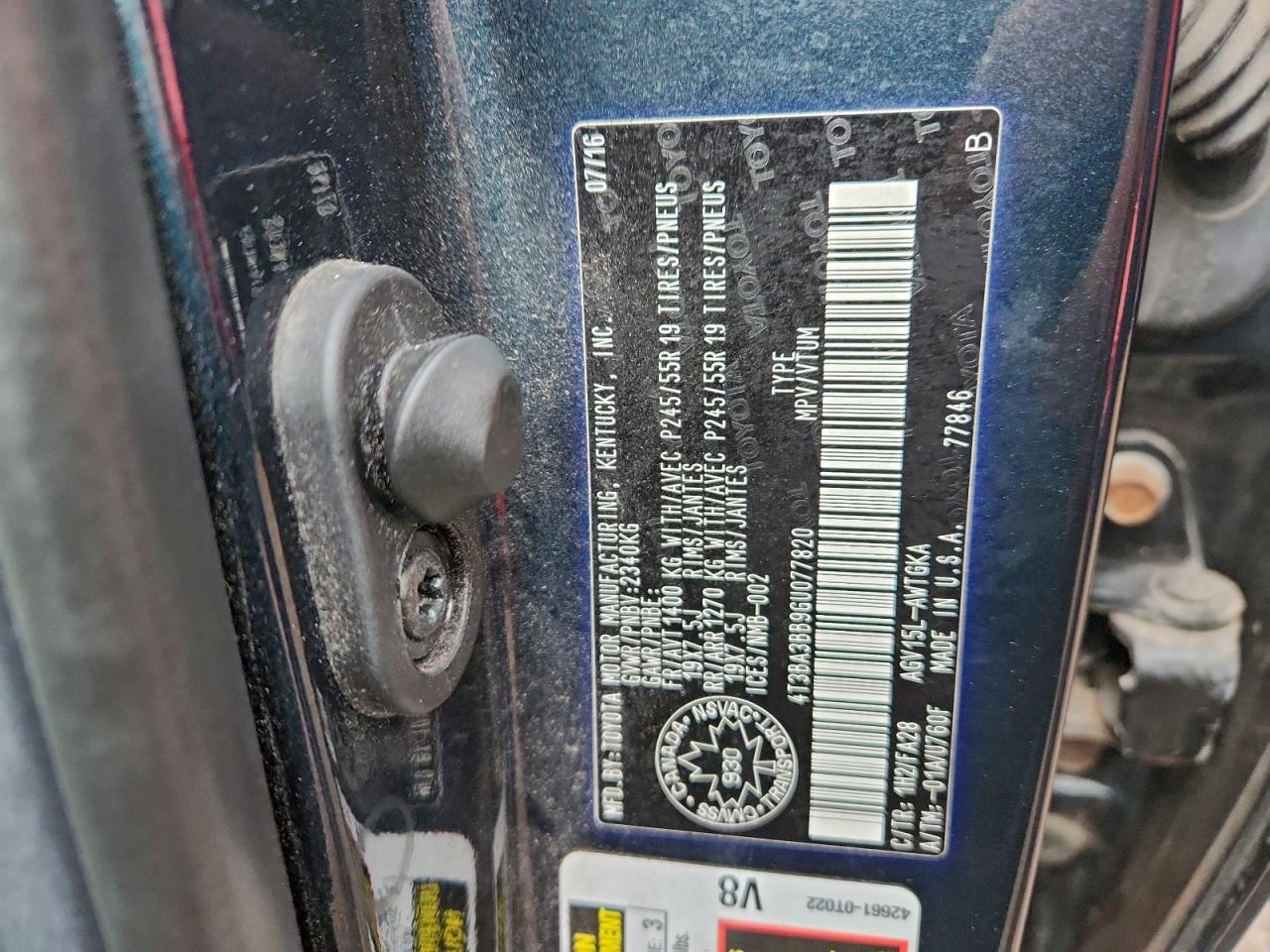 2016 Toyota Venza Xle VIN: 4T3BA3BB9GU077820 Lot: 91019395