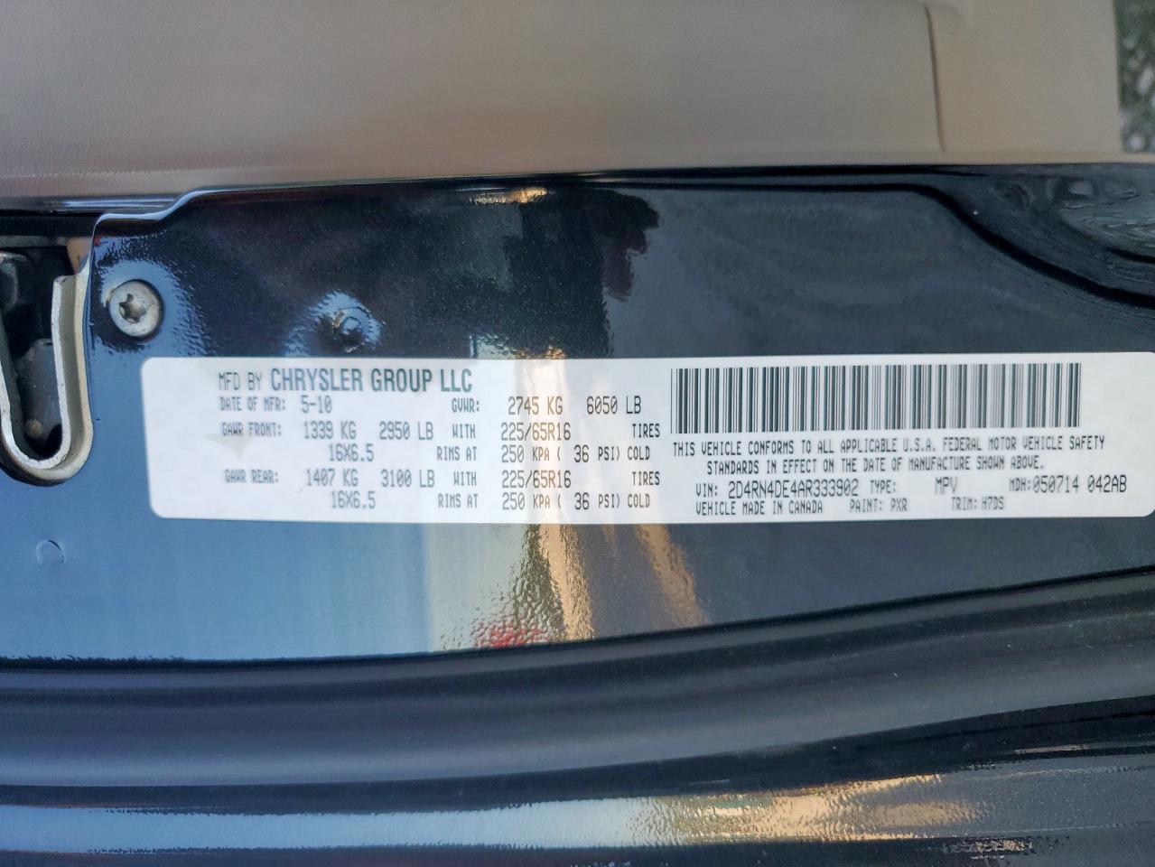 2010 Dodge Grand Caravan Se VIN: 2D4RN4DE4AR333902 Lot: 92227695