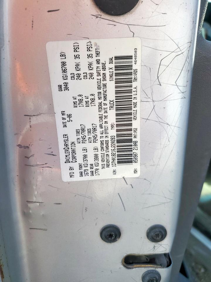 2006 Dodge Ram 1500 St VIN: 1D7HA18216J220283 Lot: 91758685