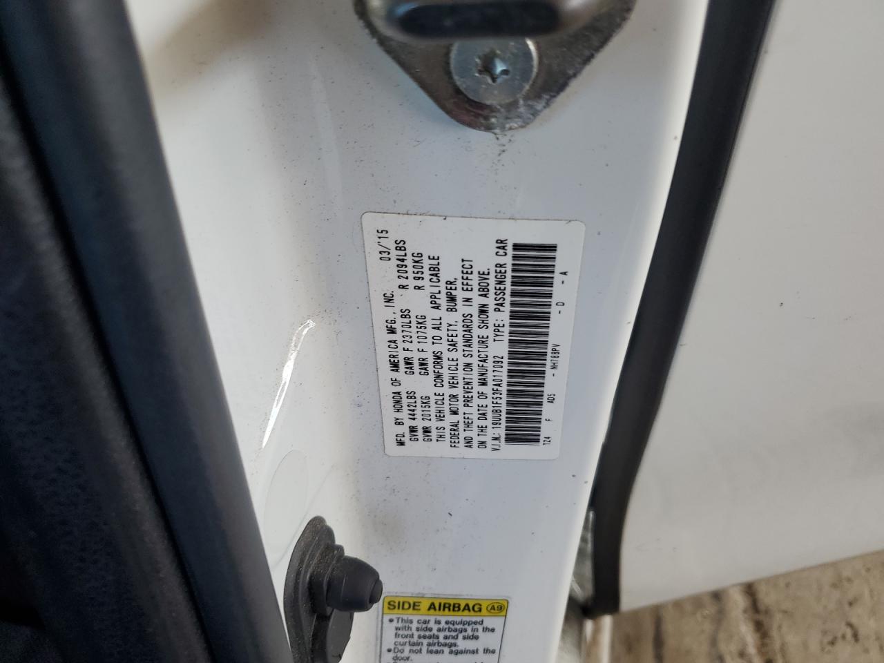 2015 Acura Tlx Tech VIN: 19UUB1F53FA017092 Lot: 93622965