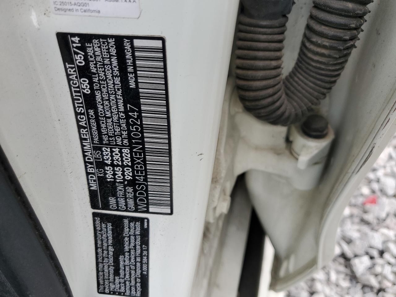 2014 Mercedes-Benz Cla 250 VIN: WDDSJ4EBXEN105247 Lot: 91697545