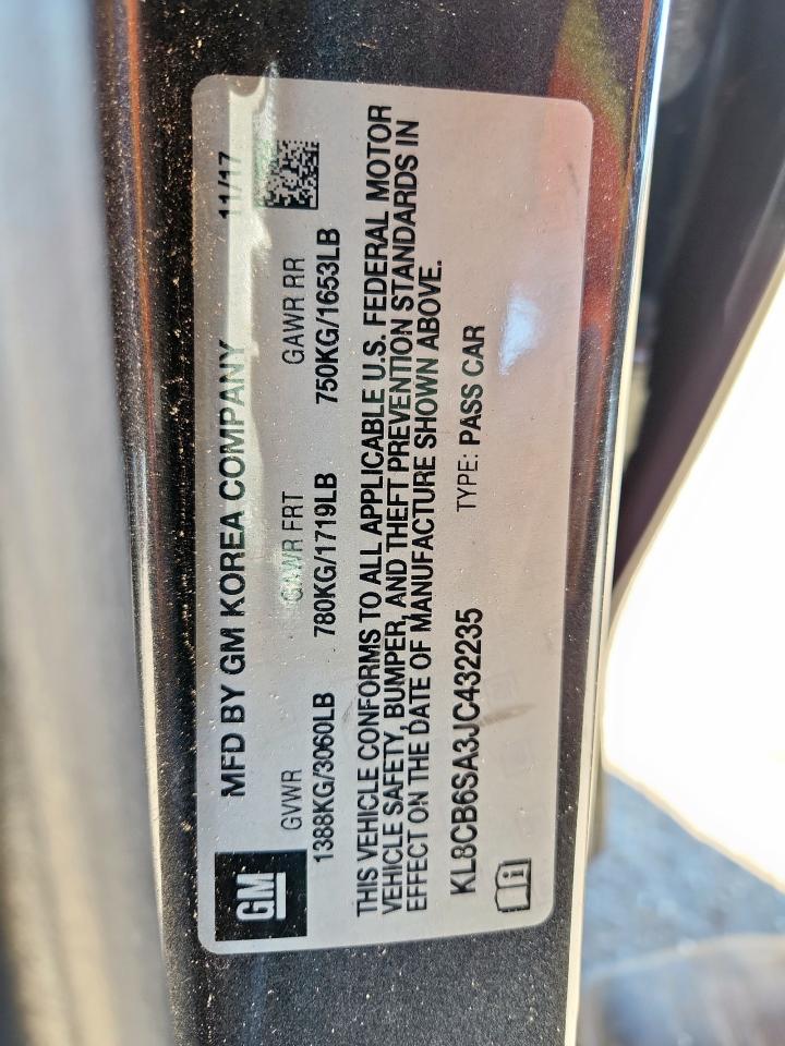 2018 Chevrolet Spark Ls VIN: KL8CB6SA3JC432235 Lot: 92308685