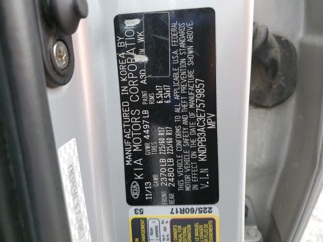 2014 Kia Sportage Base VIN: KNDPB3AC3E7579857 Lot: 93494635