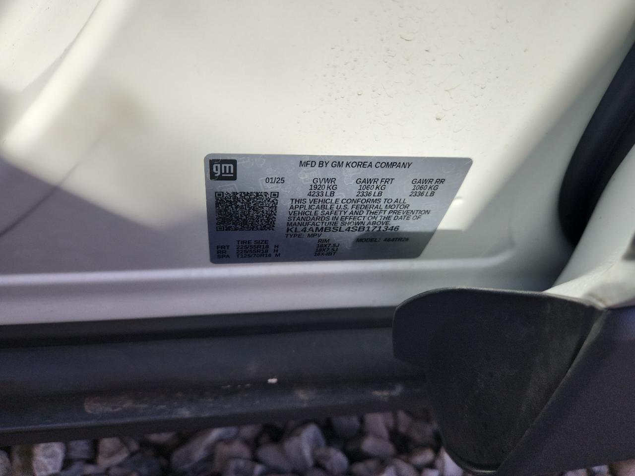 2025 Buick Encore Gx Preferred VIN: KL4AMBSL4SB171346 Lot: 92281905