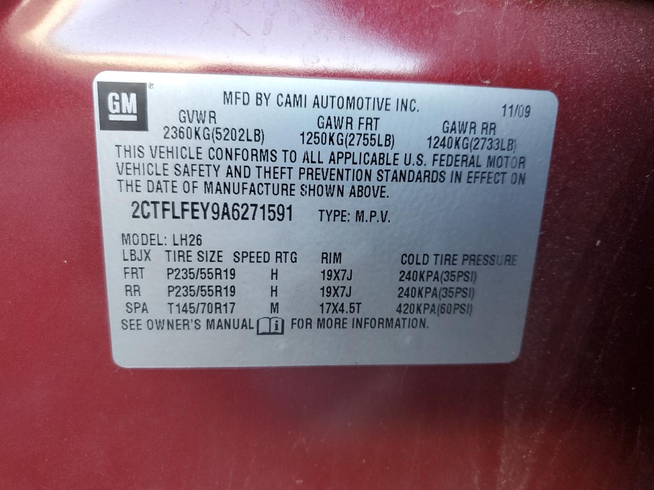 2010 GMC Terrain Slt VIN: 2CTFLFEY9A6271591 Lot: 92089675