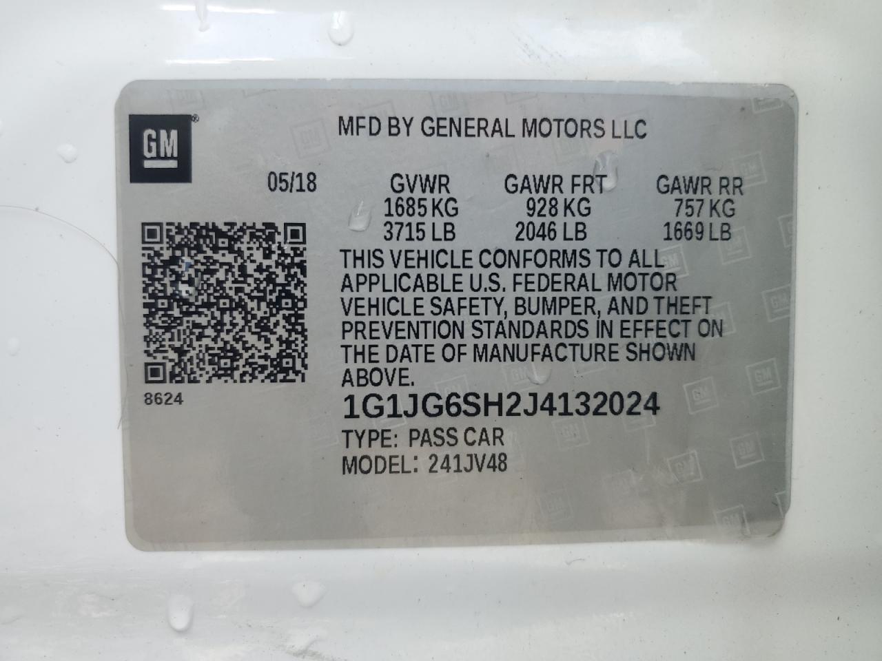 2018 Chevrolet Sonic VIN: 1G1JG6SH2J4132024 Lot: 91629845