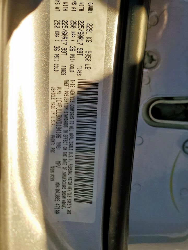 2019 Jeep Cherokee Latitude Plus VIN: 1C4PJLLBXKD194106 Lot: 91552875