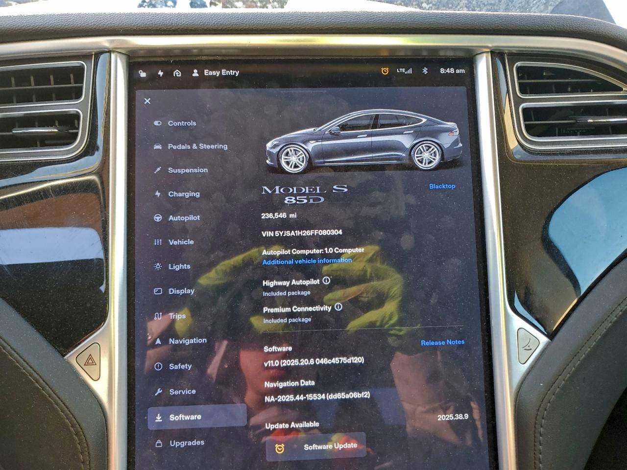 2015 Tesla Model S 85D VIN: 5YJSA1H26FF080304 Lot: 92884955