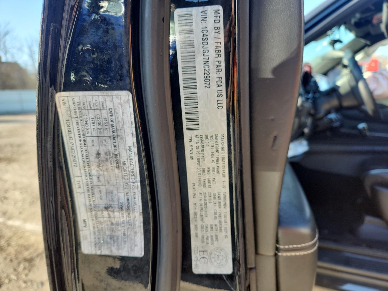 2022 Dodge Durango Srt 392 VIN: 1C4SDJGJ7NC229072 Lot: 92929565