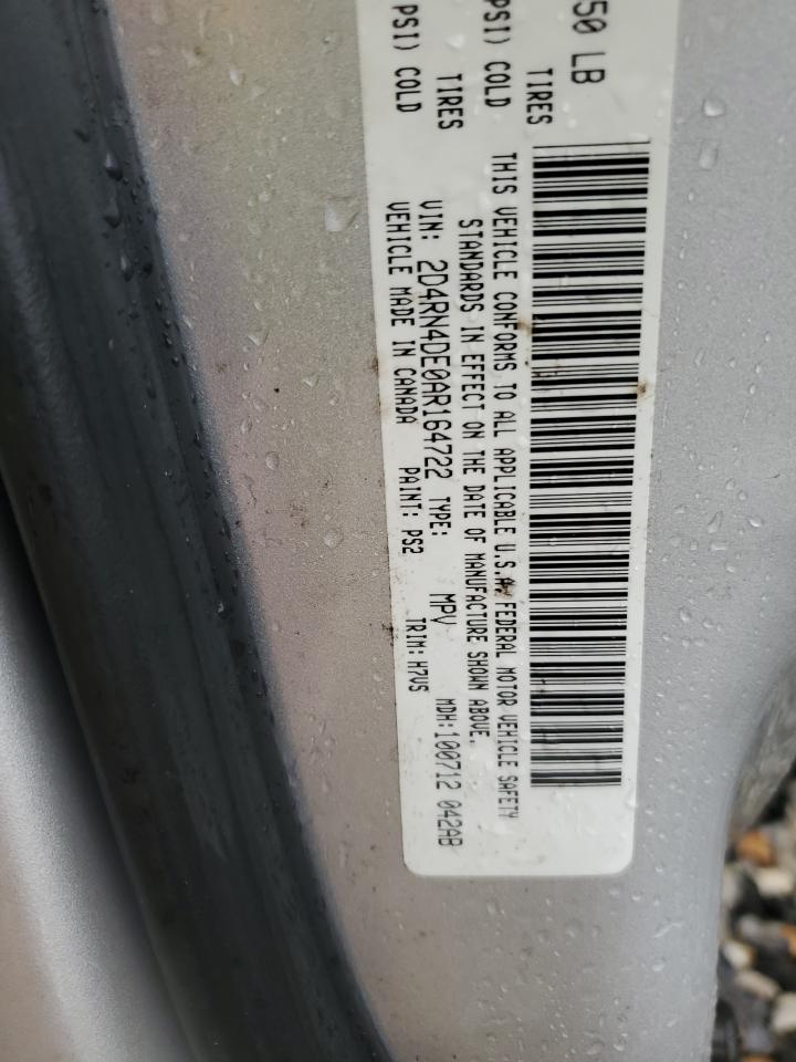 2010 Dodge Grand Caravan Se VIN: 2D4RN4DE0AR164722 Lot: 93355735