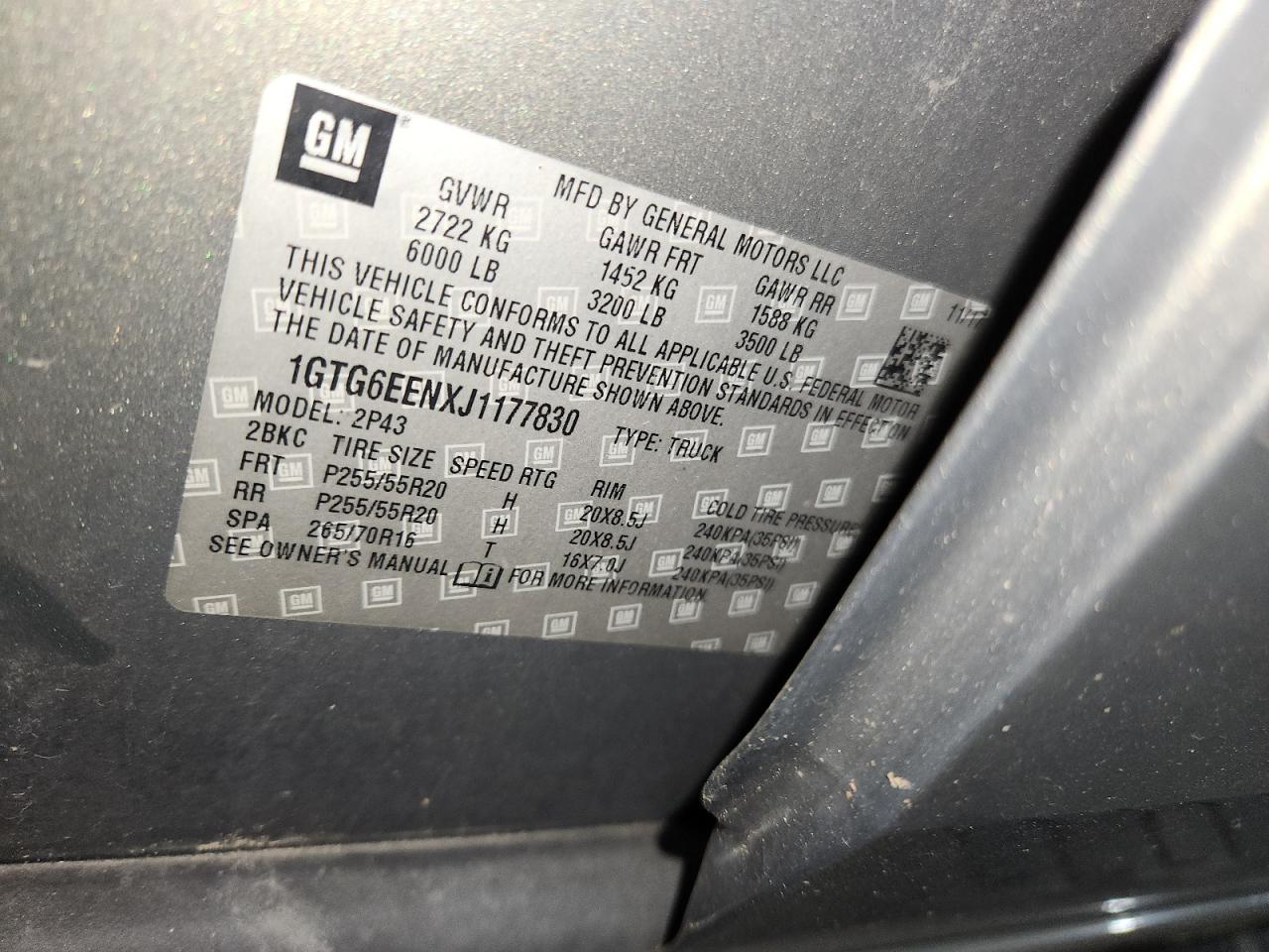 2018 GMC Canyon Denali VIN: 1GTG6EENXJ1177830 Lot: 93363565