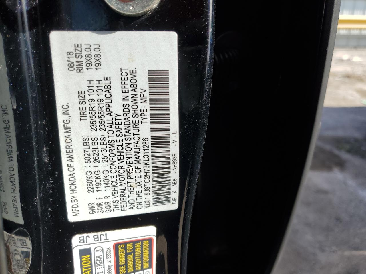 2019 Acura Rdx Advance VIN: 5J8TC2H73KL011286 Lot: 90788505