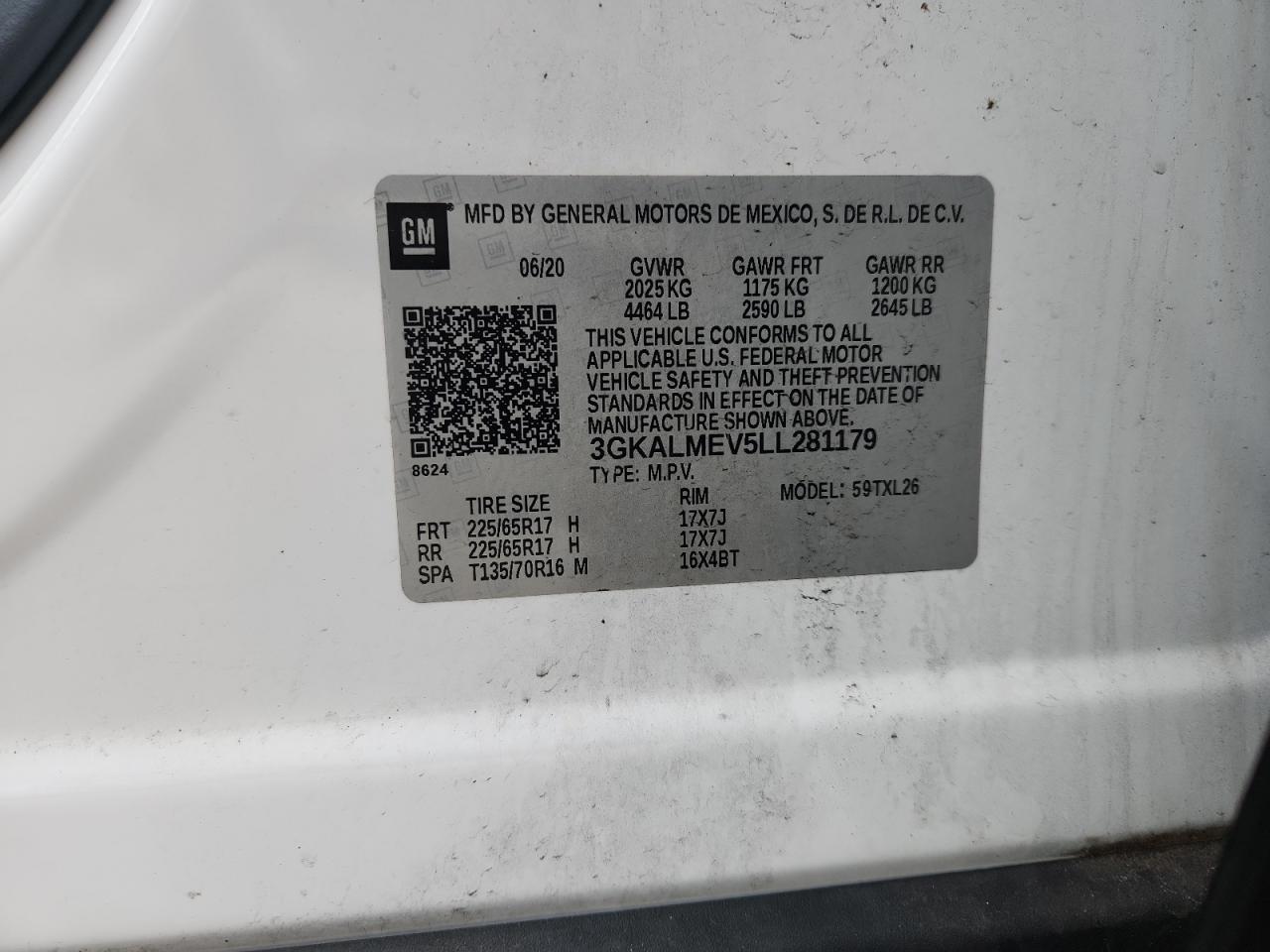 2020 GMC Terrain Sle VIN: 3GKALMEV5LL281179 Lot: 92850565