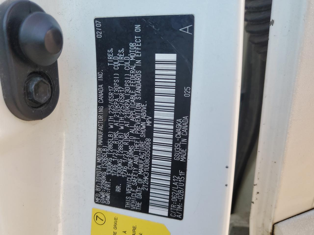 2008 Lexus Rx 350 VIN: 2T2HK31U08C050068 Lot: 91414825