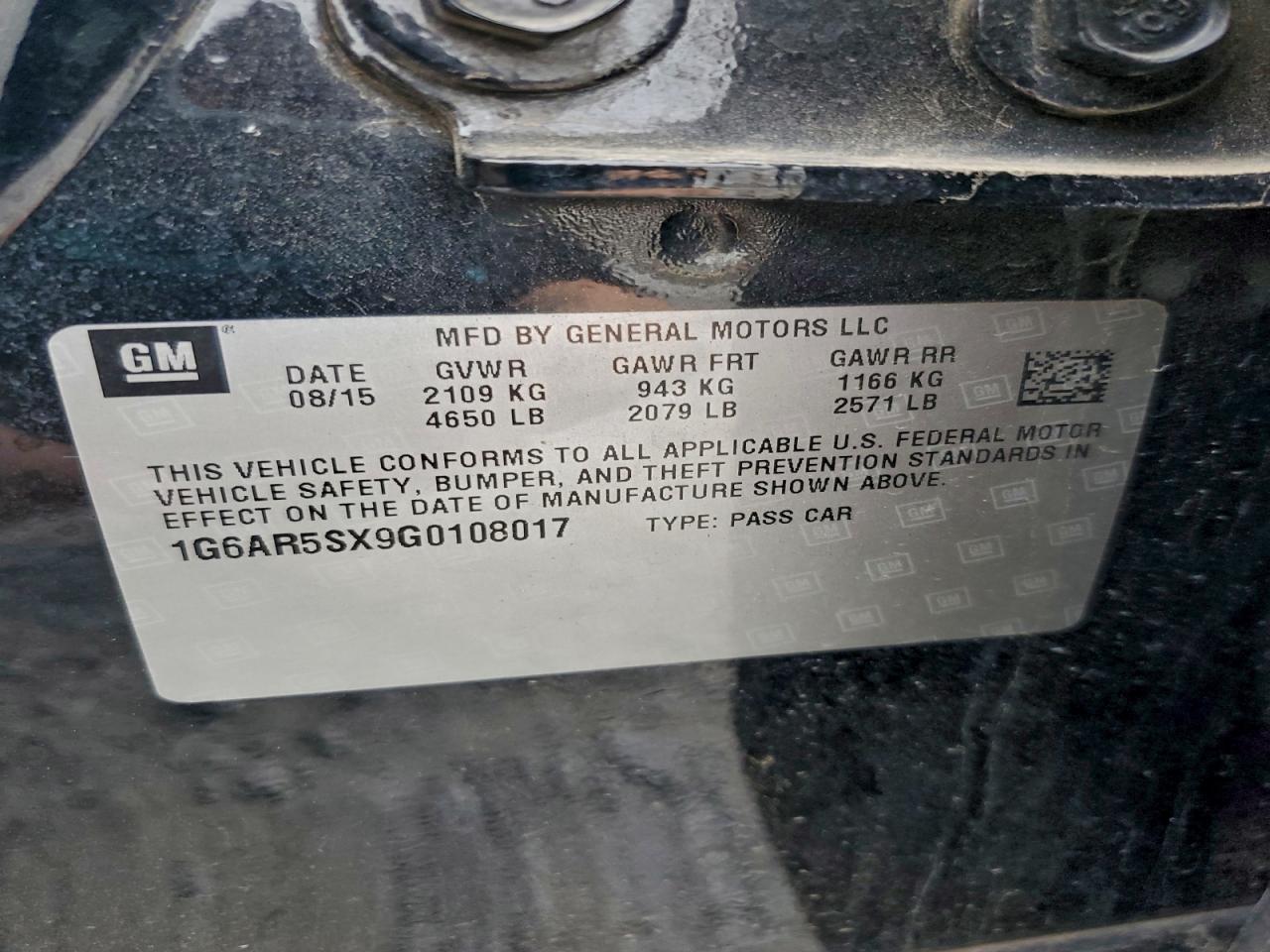 2016 Cadillac Cts Luxury Collection VIN: 1G6AR5SX9G0108017 Lot: 93949105