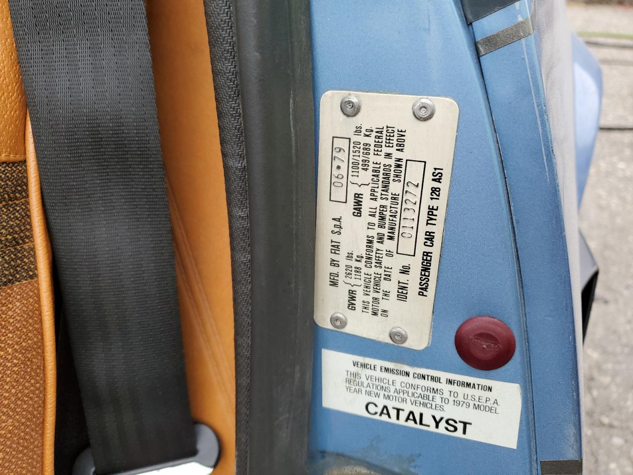 1979 Fiat X19 VIN: 128AS10113272 Lot: 91410355