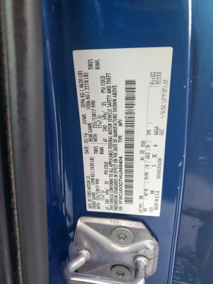 2017 Ford Escape Se VIN: 1FMCU0GD7HUA68404 Lot: 91447355