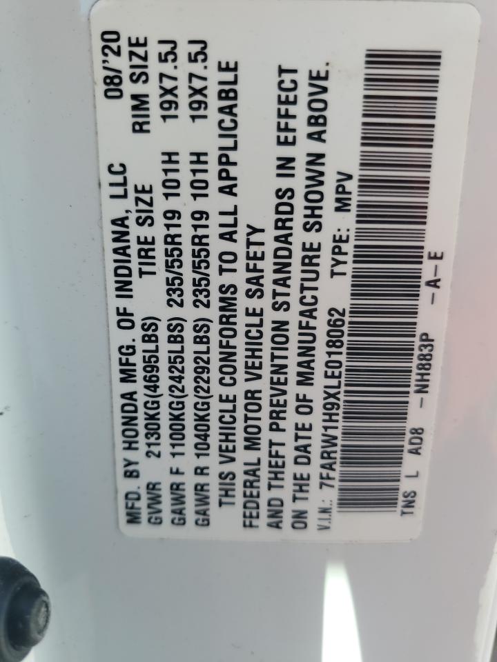 2020 Honda Cr-V Touring VIN: 7FARW1H9XLE018062 Lot: 91267335