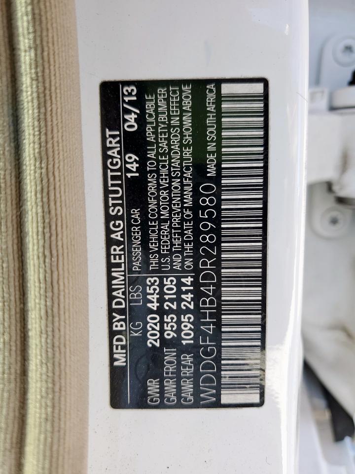 2013 Mercedes-Benz C 250 VIN: WDDGF4HB4DR289580 Lot: 91722395