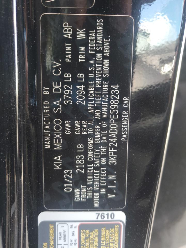 2023 Kia Forte Lx VIN: 3KPF24AD0PE598234 Lot: 91294985