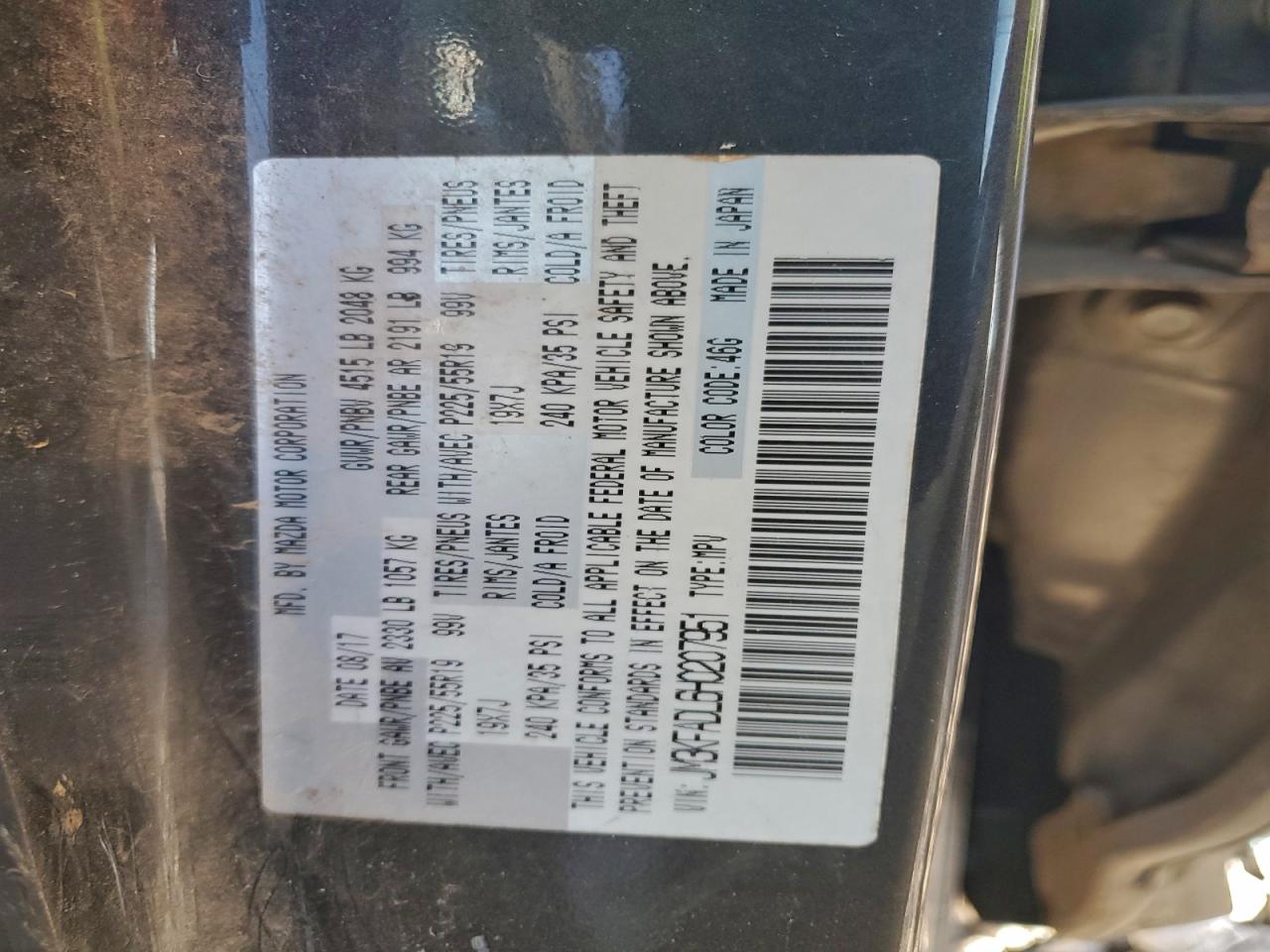 2017 Mazda Cx-5 Grand Touring VIN: JM3KFADL6H0207951 Lot: 93868655